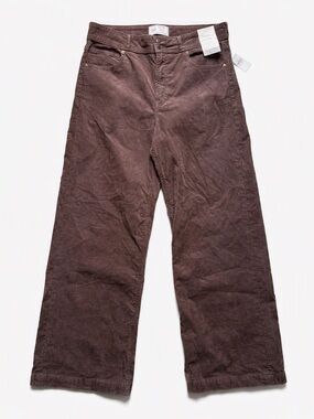 NWT Gap Basic Brown Stride Wide-Leg Corduroy Pants Size 31/12